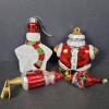 Department 56 Christmas Glass Ornaments Santa and Snowman - 2