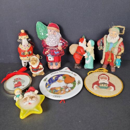 Assorted Christmas Ornaments, Santa and Holiday Designs