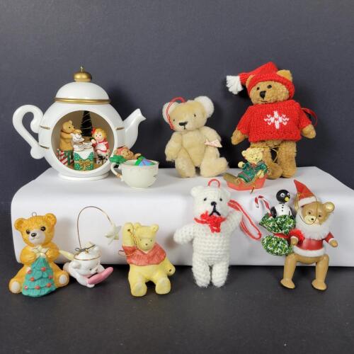 Assorted Bear and Teapot Christmas Ornaments