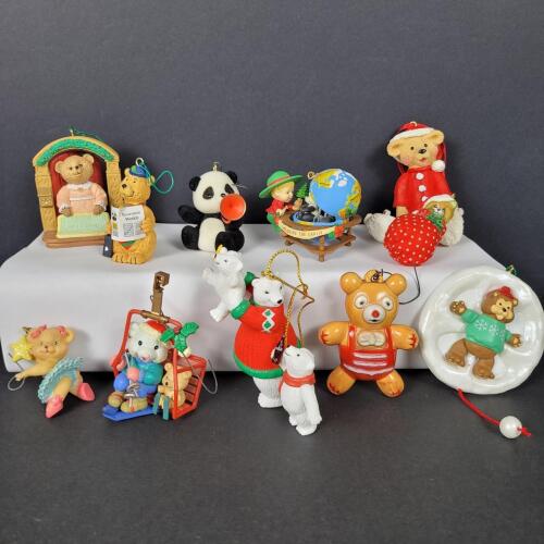 Assorted Bear and Animal Christmas Ornaments, 1990s&ndash;2000s