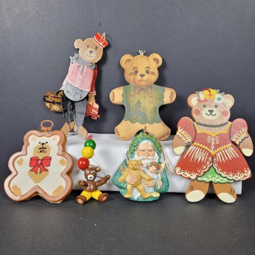 Assorted Teddy Bear and Santa Claus Christmas Ornaments