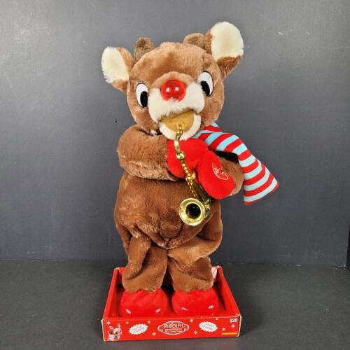 Rudolph the Red-Nosed Reindeer Plush Musical Toy with Saxophone