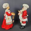 Santa and Mrs. Claus Chef Figurines with Holiday Treats - 2