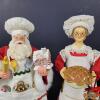 Santa and Mrs. Claus Chef Figurines with Holiday Treats - 6