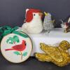 Assorted Bird Christmas Ornaments, Glass, Textile, Beaded, Embroidered - 2