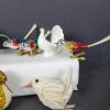 Assorted Bird Christmas Ornaments, Glass, Textile, Beaded, Embroidered - 3