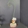 Whimsical Christmas Figurines With Feather Trim And Festive Attire - 2