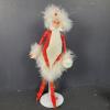 Whimsical Christmas Figurines With Feather Trim And Festive Attire - 7