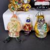 Hand-Blown Glass Christmas Ornaments, Santa and Bear Figures - 2