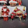 Hand-Blown Glass Christmas Ornaments, Santa and Bear Figures - 3
