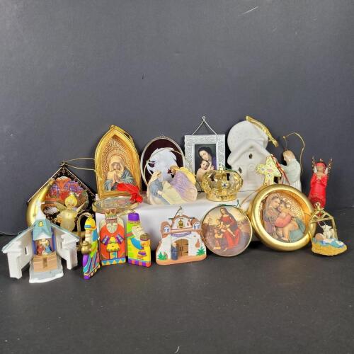 Religious Christmas Ornaments, Nativity, Angels, and Crowns