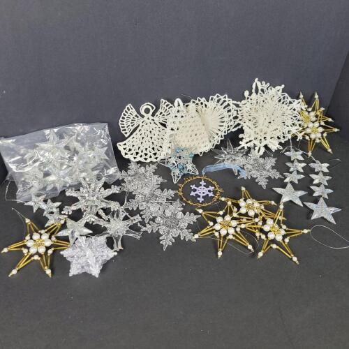 Assorted Christmas Star and Snowflake Ornaments