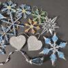 Assorted Glass Snowflake, Star, and Heart Christmas Ornaments - 3