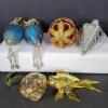 Assorted Glass Holiday Ornaments With Beaded and Mosaic Accents - 5