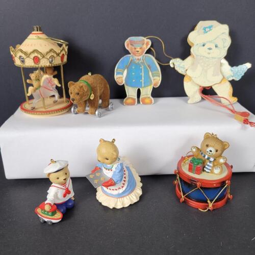 Assorted Teddy Bear Christmas Ornaments and Figurines