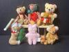 Assorted Plush Teddy Bear Christmas Ornaments