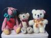 Assorted Plush Teddy Bear Christmas Ornaments - 4