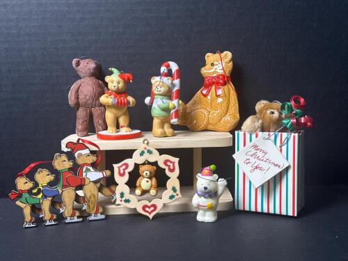 Assorted Christmas Bear Ornaments and Figurines