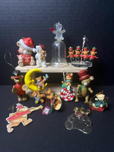 Assorted Bear and Animal Christmas Ornaments