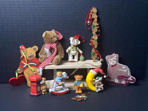 Assorted Bear Christmas Ornaments