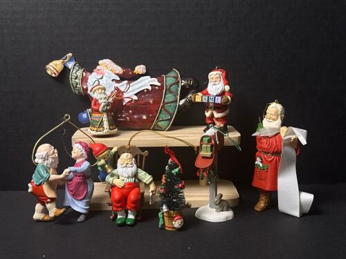 Hallmark Santa and Holiday Figurine Ornaments Assortment