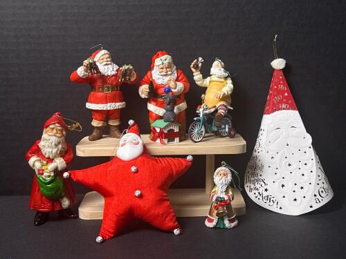 Santa Claus Christmas Ornament Collection, Vintage-Style
