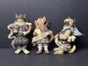 Folk Art Style Animal Angel Figurines with Motivational Banners