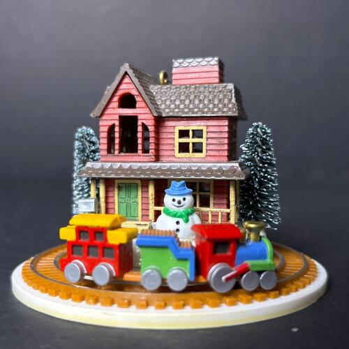 Enesco 1993 Christmas House Ornament with Train