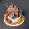 Enesco 1993 Christmas House Ornament with Train - 3