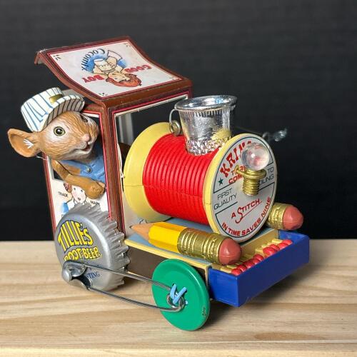 Enesco 1988 Merry Christmas Engine Mouse Ornament