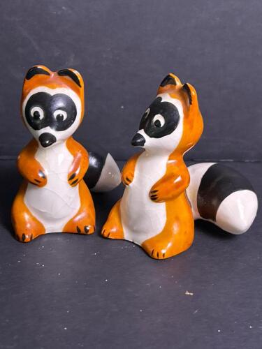 Vintage Raccoon-Style Salt and Pepper Shakers