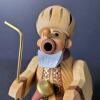 Wooden Smoker Figurine With Turban and Brass Pipe in the Style Of Erzgebirge - 5