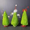 Whimsical Christmas Tree Figurines in Festive Attire - 3