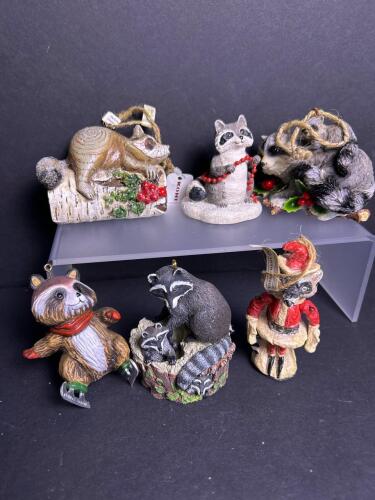 Raccoon Christmas Ornaments and Figurines, Assorted Styles