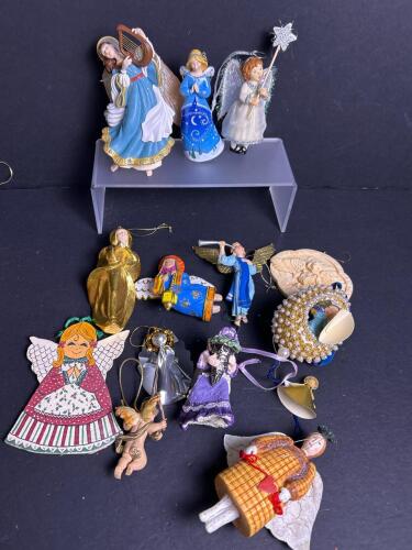 Assorted Angel Christmas Ornaments in Various Styles