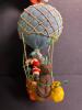 Santa Claus Hot Air Balloon Ornament with Reindeer - 2