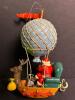 Santa Claus Hot Air Balloon Ornament with Reindeer - 3