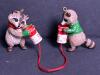Pair of Raccoon Christmas Ornaments with Campbell's Soup Cans