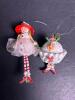 Whimsical Female Figurine Ornaments With Red Hats