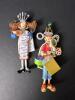 Whimsical Mixed Media Female Figurines with Shopping and Kitchen Themes