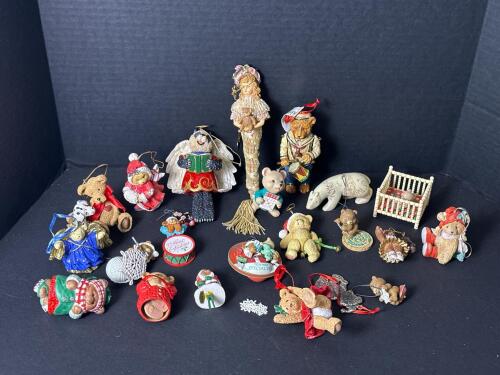 Assorted Bear and Animal Christmas Ornaments