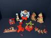 Wooden Teddy Bear Christmas Ornaments, Christmas Theme, Handcrafted