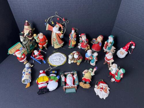 Christmas Santa Ornaments in Folk Art-Style Assortment