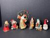 Christmas Santa Ornaments in Folk Art-Style Assortment - 4