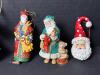 Christmas Santa Ornaments in Folk Art-Style Assortment - 6
