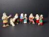 Christmas Santa Ornaments in Folk Art-Style Assortment - 8