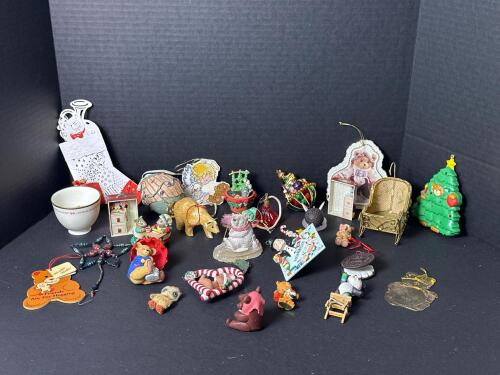 Assorted Vintage Christmas and Bear Ornaments Collection