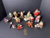 Assorted Santa Claus Christmas Ornaments in Folk Style