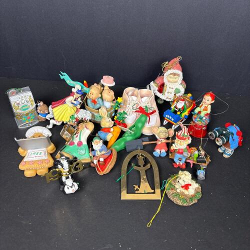 Assorted Christmas Ornaments & LEGO Sleigh