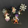 Whimsical Christmas Ornaments of Santa & Snowmen